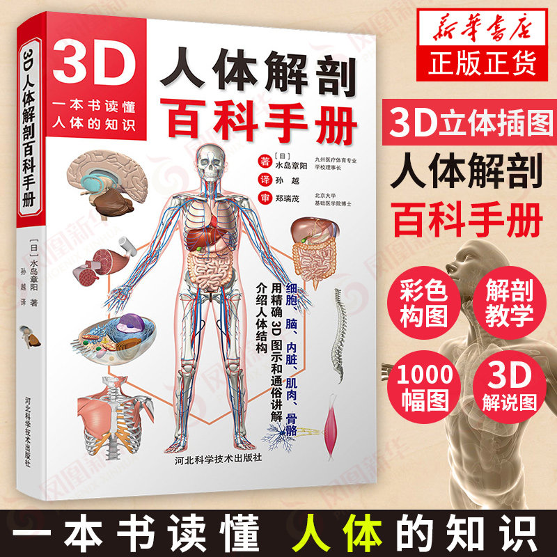 【2本套】3D人体解剖百科手册+人体解剖学彩色图谱第3版系统解剖学教材医疗医学图谱入门书西医解剖学外科系统骨科器官解剖学_虎窝淘