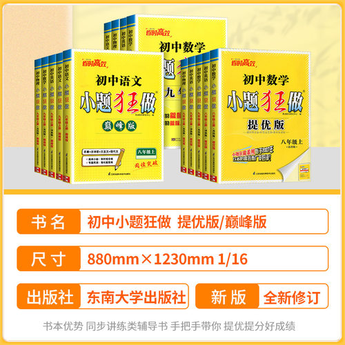 2025适用 小题狂做提优版八上数学语文英语物理 初中八年级上下册同步课时训练资料练习册教辅练习册基础同步训练 新华正版 - 图0