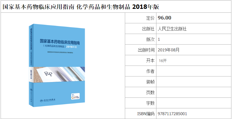 国家基本药物临床应用指南处方集目录中成药化学药品和生物制品人民卫生出版社新版2018合理用药2021执业西药学师药物研发基本原理 - 图0