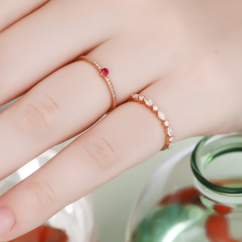 千叶珠宝18k金钻石小公举尾戒指环 千叶珠宝手饰