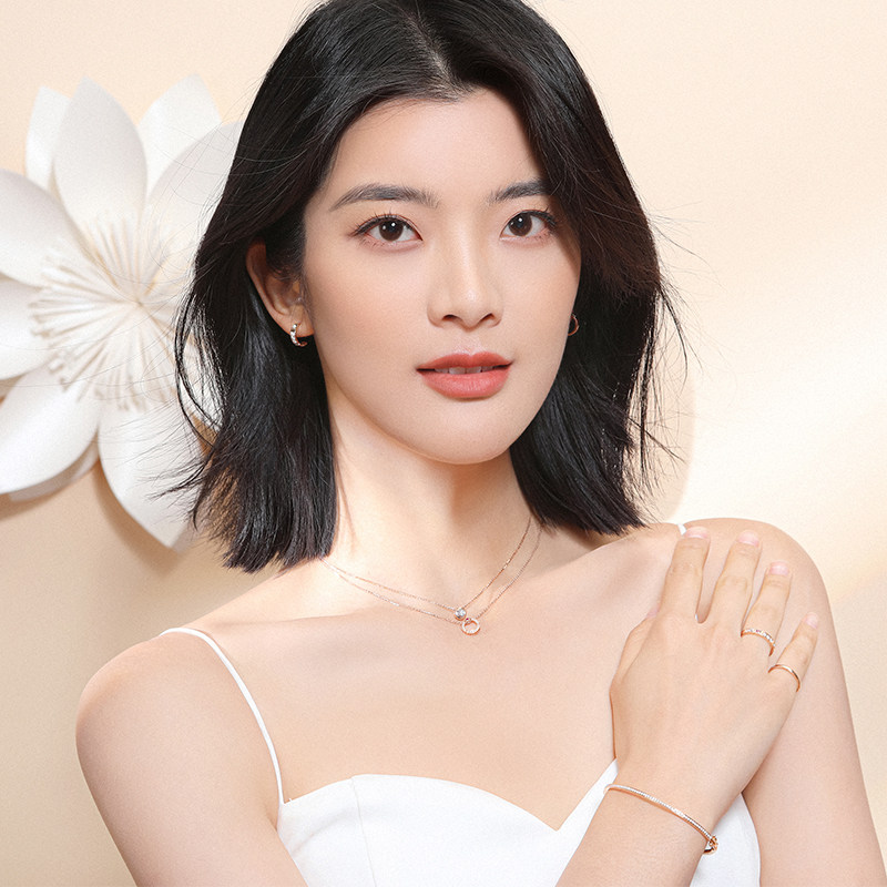 千叶珠宝18k金红宝石时尚闪耀戒指 千叶珠宝手饰