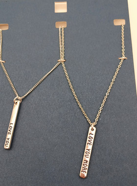 欧美百搭字母情侣项链