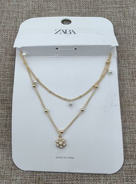 13欧美原单时尚潮流新款童装女童 两条套装人造珍珠装饰项链