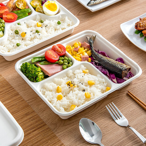 环保可降解商用一次性餐盒长方形圆形汤碗打包盒外卖快餐外卖带盖 - 图3