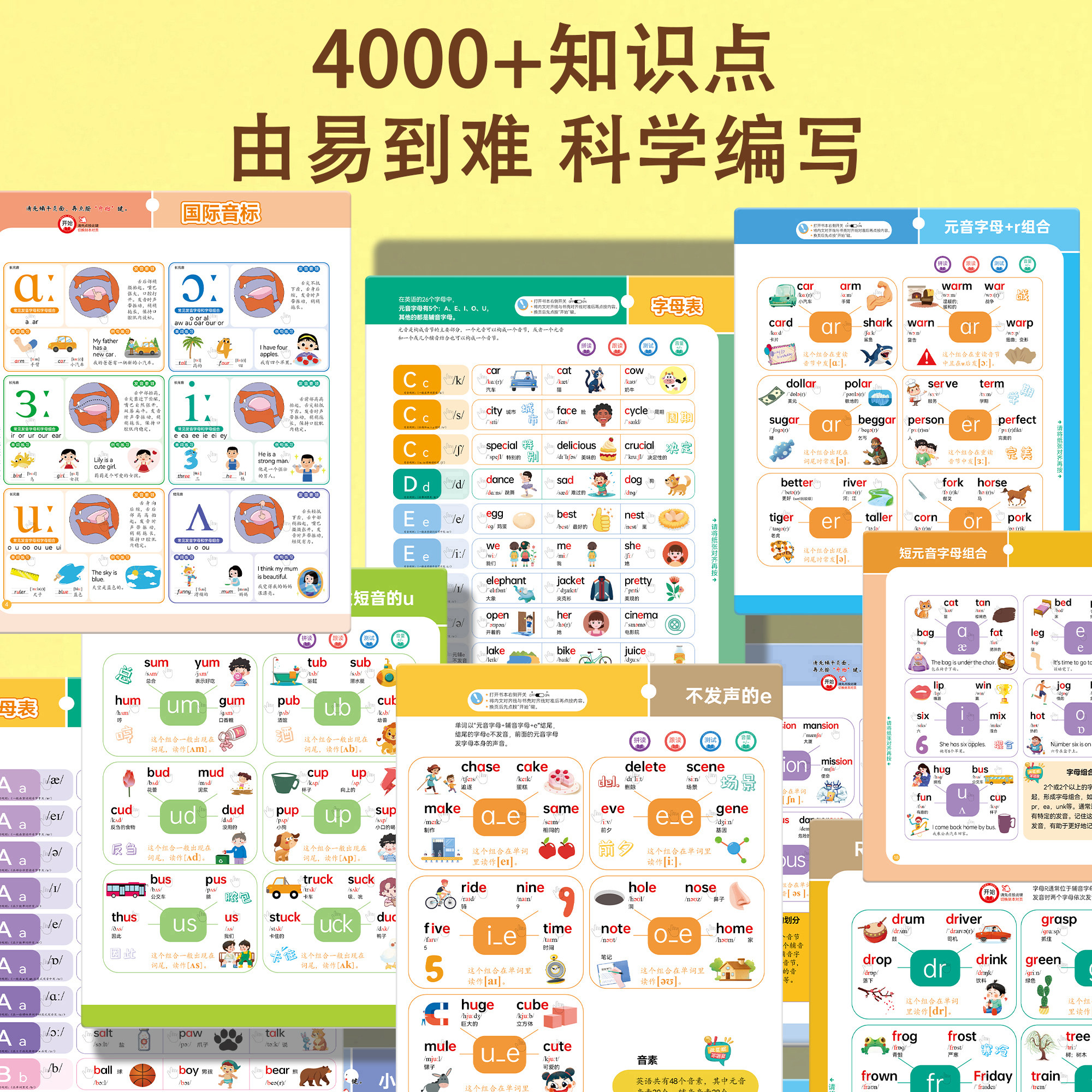 会说话的英语自然拼读有发声书小学英语单词点读书早教儿童学习机