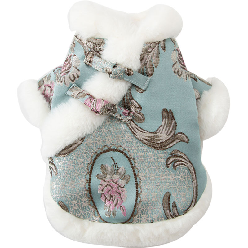 新年双盘扣小狗狗衣服秋冬款雪纳瑞宠物博美小型犬泰迪冬季拜年服 - 图0