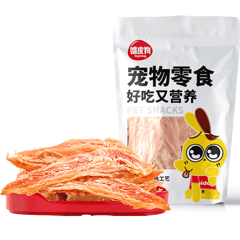嬉皮狗鸡胸肉零食90g宠物磨牙棒训练奖励泰迪幼犬饼干狗狗鸡肉干 - 图0