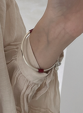 足银999乐实心手镯送女友礼物