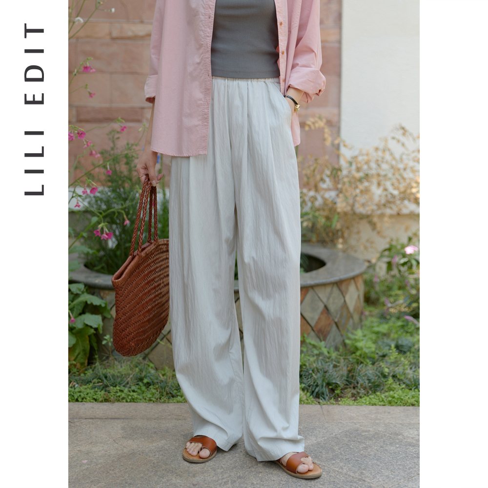 LILI EDIT/慵懒风时尚百搭山本裤女夏季小个子高级感直筒休闲裤 - 图2