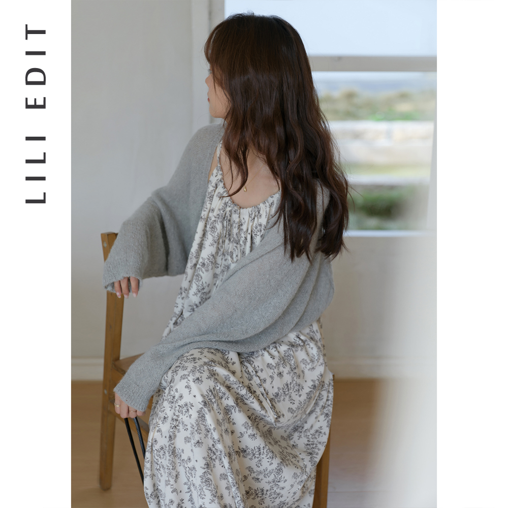 LILI EDIT/披肩针织休闲短款外套女春季吊带裙外搭镂空罩衫上衣 - 图0