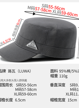 户外后封口路瓦平顶帽宽檐封闭