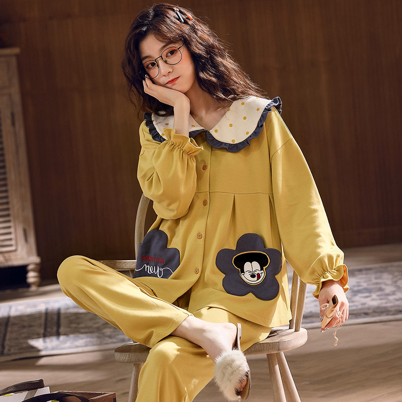 纯棉长袖情侣学生冬季款男士睡衣 亿美希服饰睡衣/家居服套装