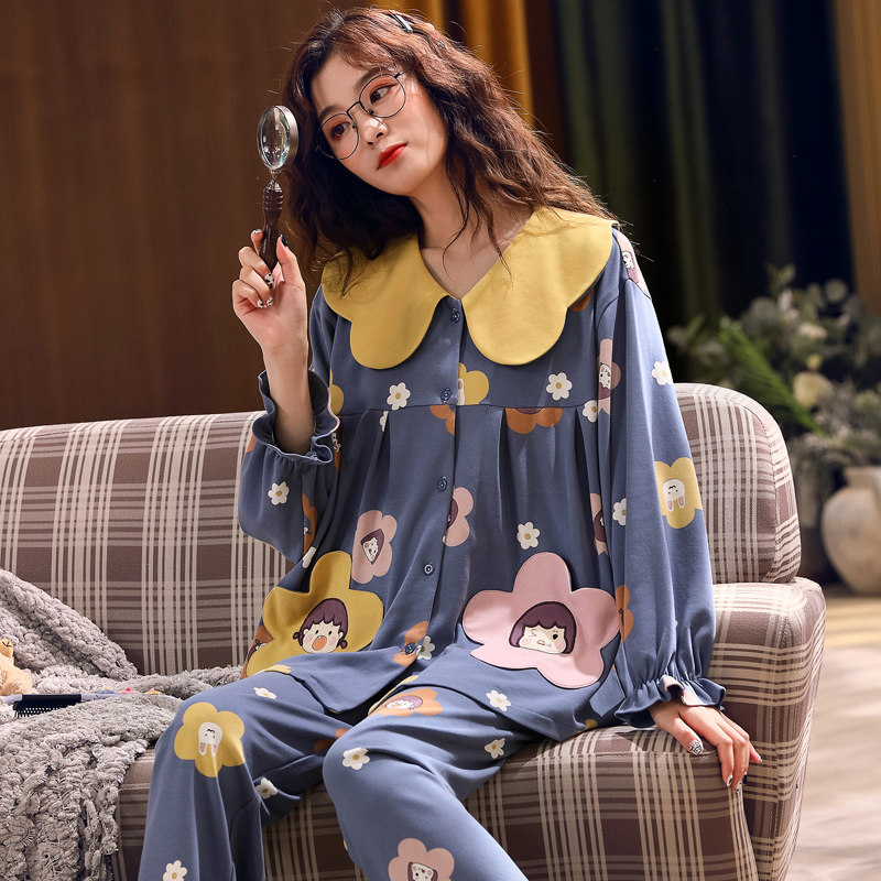 纯棉长袖情侣学生冬季款男士睡衣 亿美希服饰睡衣/家居服套装