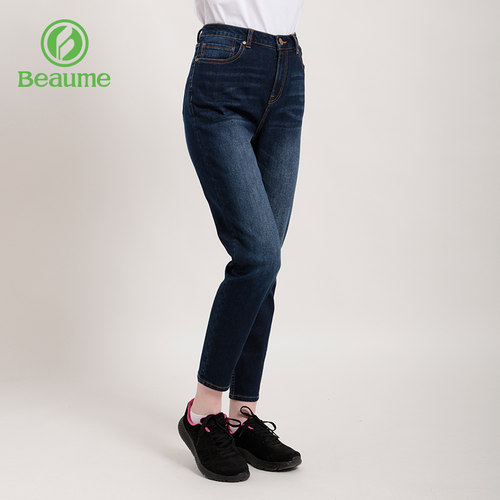 beaume宝美男女士休闲牛仔裤北客户外修身直筒弹力小脚裤子 - 图2