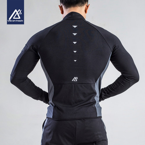 跑步运动套装男春秋长袖速干上衣健身衣服训练服晨跑服外套两件套 - 图3