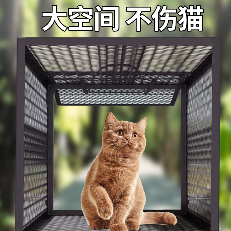 全自动捕猫笼抓猫神器大号抓流浪猫笼子专用扑捉夹猫咪笼捕猫神器-图3