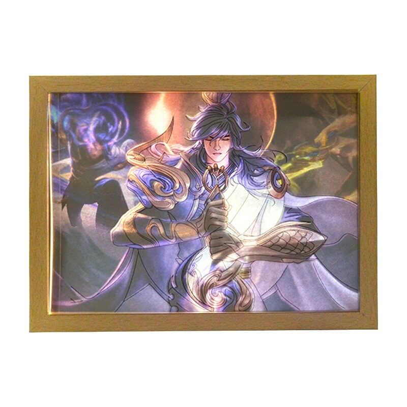 王者荣耀手办现货王者荣耀手办灯光画李信周边游戏壁画房间装饰画夜灯生日礼物