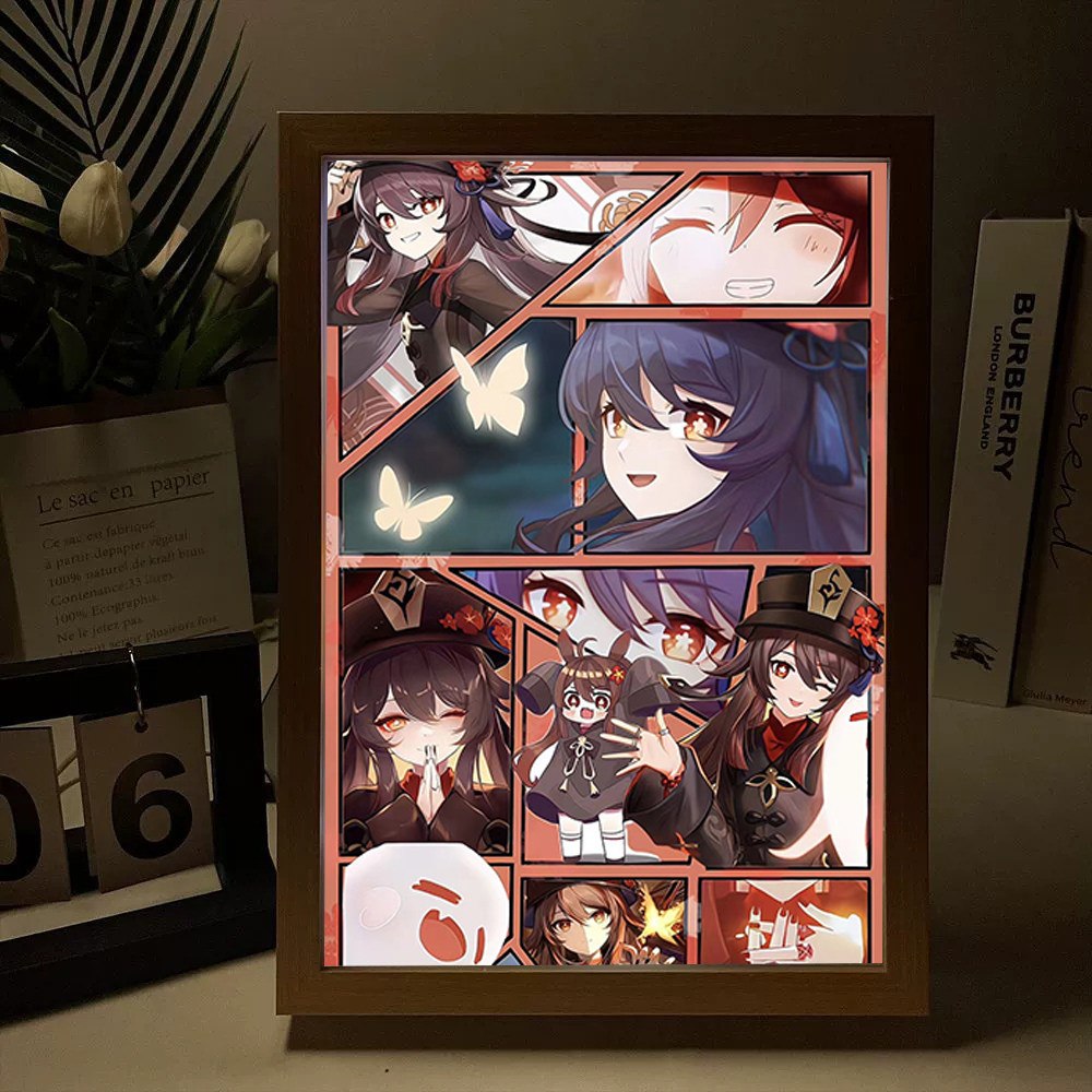 万叶原神周边灯光画散兵胡桃雷神里绫华可莉灯光画生日礼物小夜灯