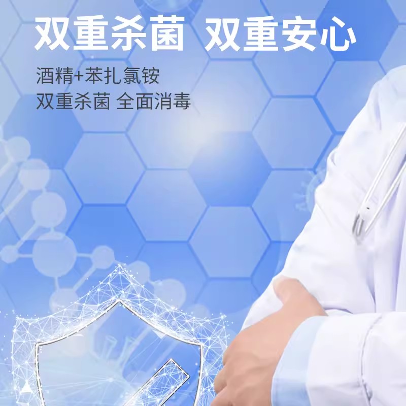 可爱多75%酒精消毒湿巾小包杀菌独立片随身便携装学生专用湿纸巾-图2