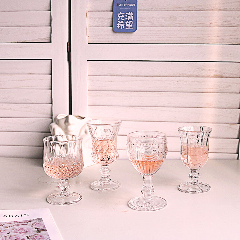 简约风ins高脚玻璃杯威士忌红酒杯葡萄酒香槟杯甜酒鸡尾酒杯耐热 - 图0