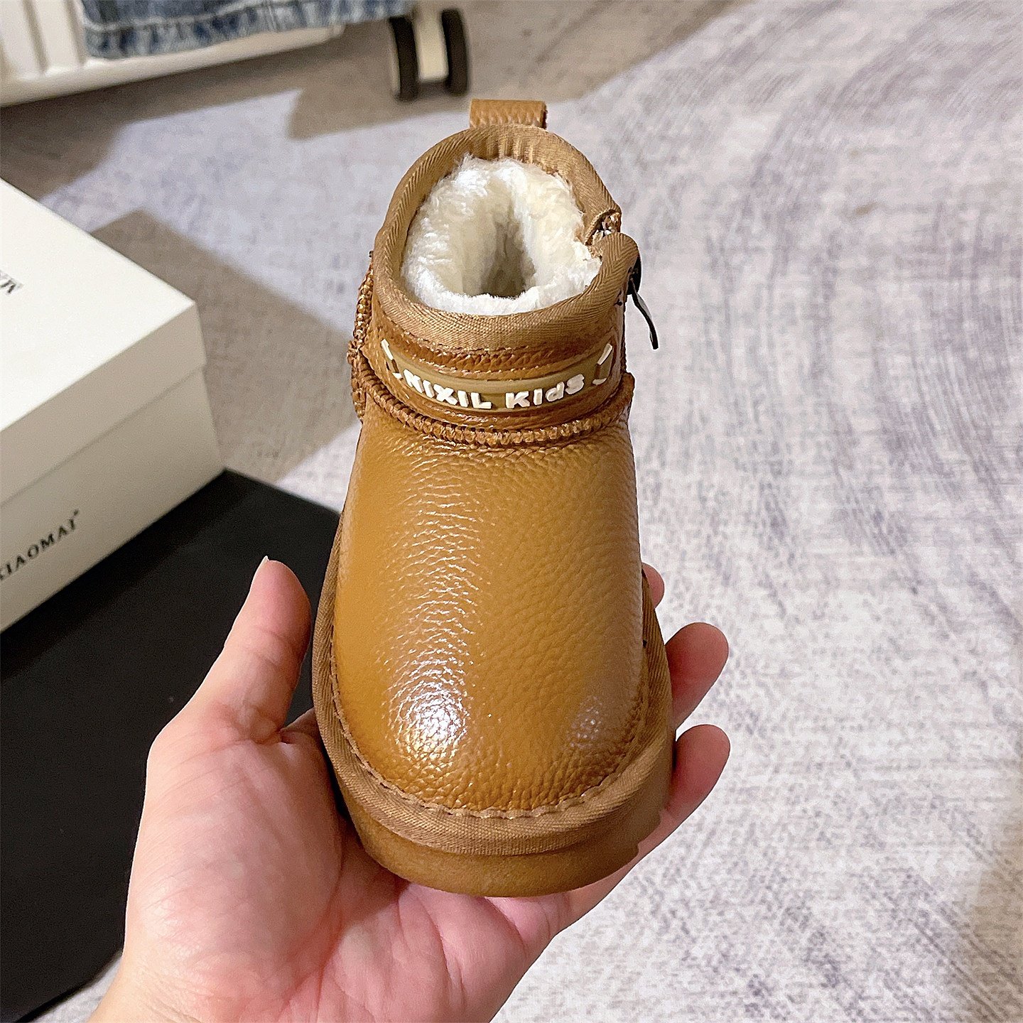 2025冬季新款真皮雪地靴男童加厚保暖厚底女童大棉靴子防滑棉靴,淘宝优惠券,粉丝福利购,淘宝优惠卷