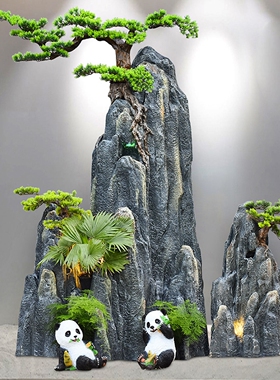 组合假山石景观造景鱼池流水摆设