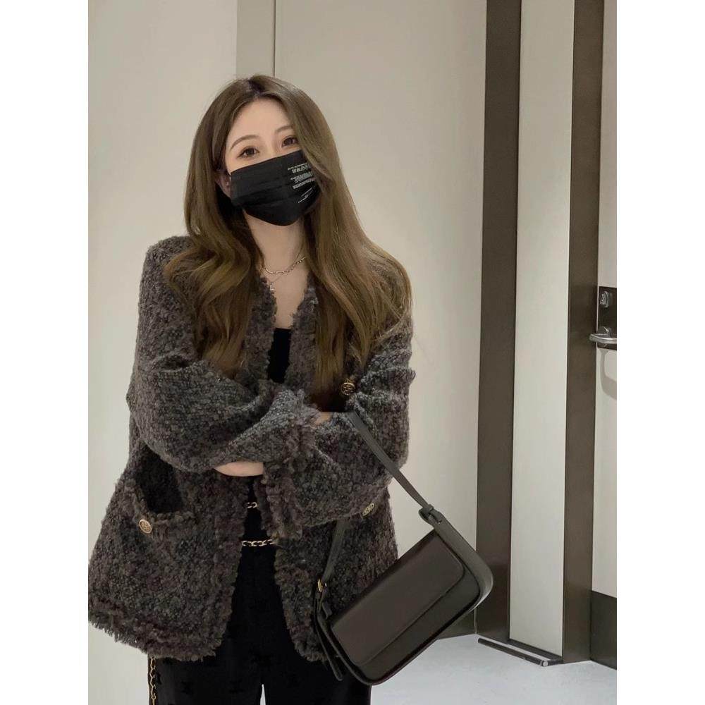 爵莱菲大码小香风外套女秋冬季灰色高级感气质名媛欧货夹克上衣,淘宝优惠券,粉丝福利购,淘宝优惠卷