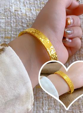 金包银手镯女碎碎冰爆闪金店同款