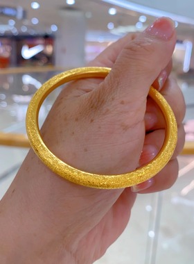 古法钉沙星河爆闪手镯金包银