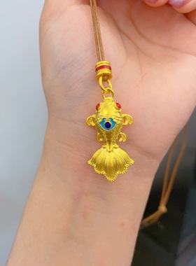 古法金包银吊坠女款锁骨毛衣链