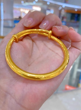 古法传承素圈女款金包银手镯