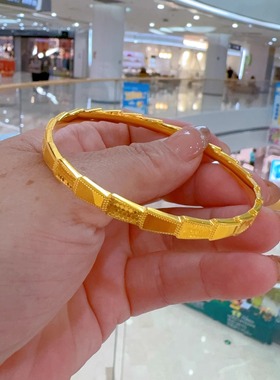 女款手镯九冠金包银蛇形小众女