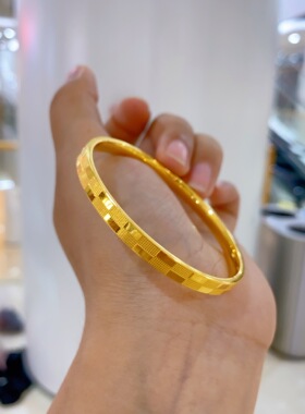 黄金包银手镯女款时尚简约送老婆