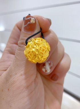 金包银龙珠吊坠女款镂空潮流