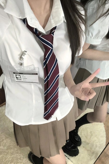 Waist-closed jk shirt college style short sleeves