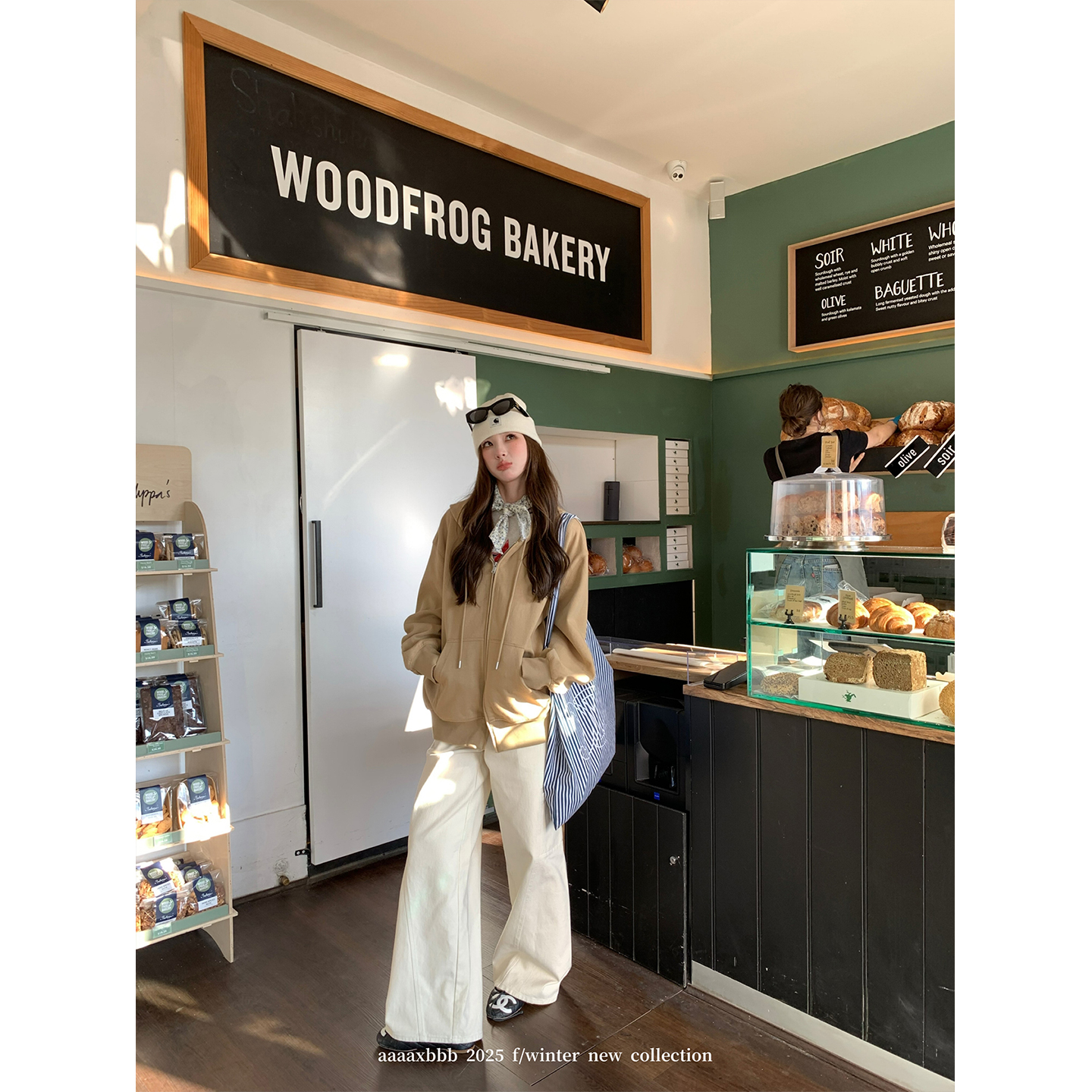 aaaaxbbb 大阪晚风 两色水洗拖地裤宽松慵懒风休闲裤通勤百搭长裤 - 图2