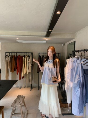 aaaaxbbb 缇迷乐园的票根 全棉花边套装短袖上衣长裙蕾丝半身裙 - 图3