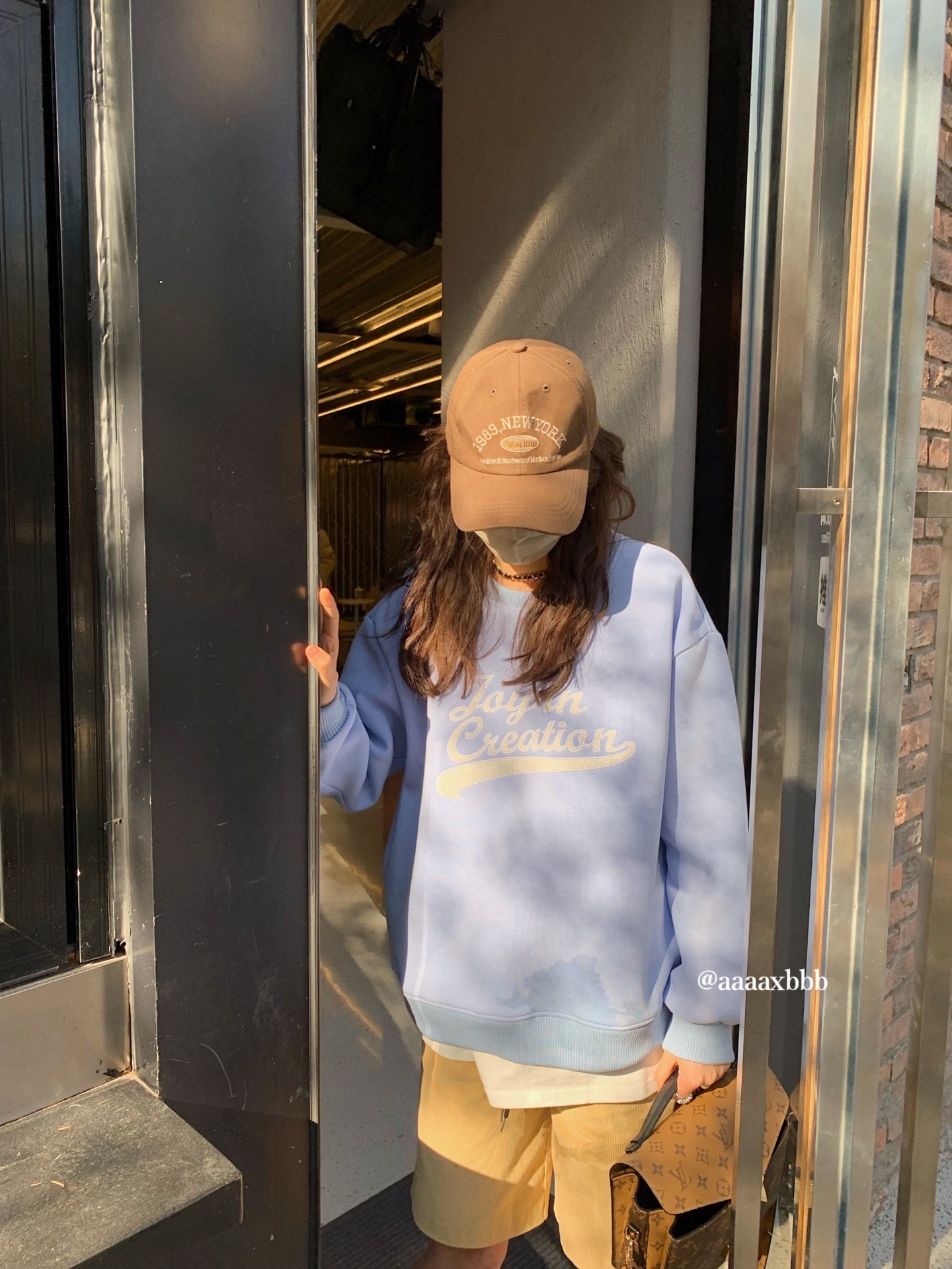 aaaaxbbb 波士顿时刻穿搭时髦减龄美式卫衣女圆领字母印花上衣 - 图2