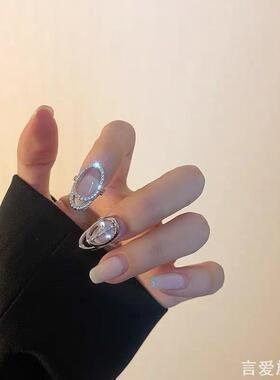 几何镂空开口调节护甲片镶钻镀金