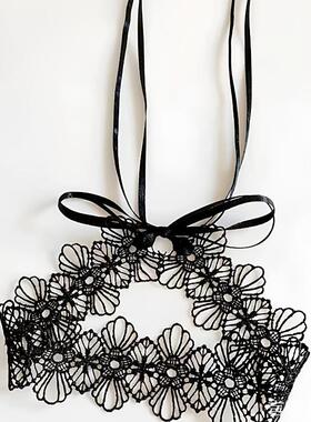 少女白色蕾丝项圈choker颈环系带