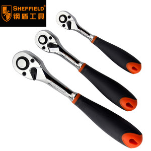 钢盾棘轮套筒扳手36齿双向棘轮扳手套装快速两用扳手汽修快速扳手