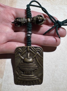 西藏手工天铁金属佛牌吊坠复古做旧腰牌挂件古玩挂件饰品