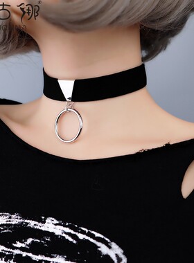 朋克项链锁骨女原宿脖子饰品暗黑颈带宽项圈哥特脖链欧美颈链男款