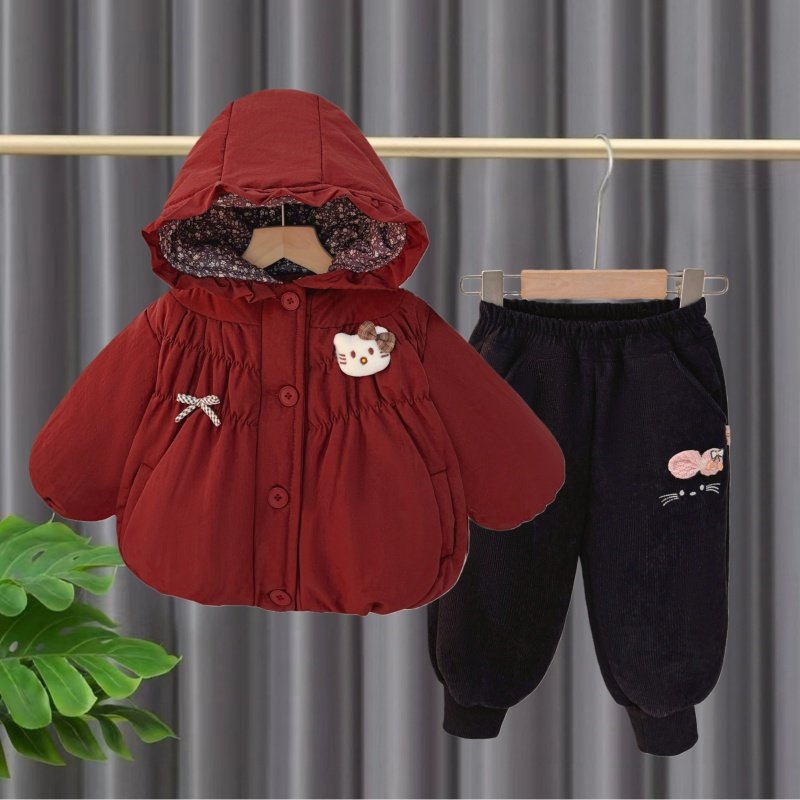 女宝加绒加厚棉服套装外出婴幼儿两件套分体儿童衣服保暖女童冬装,淘宝优惠券,粉丝福利购,淘宝优惠卷