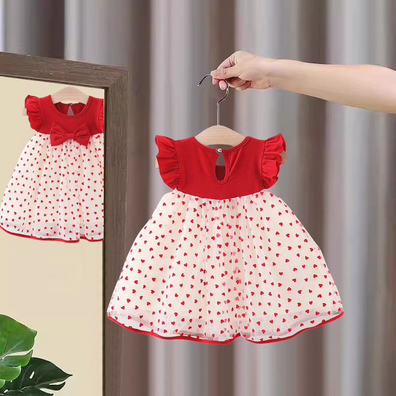 女宝宝周岁礼服公主裙女童夏装连衣裙飞袖婴儿洋气短袖裙子薄款,淘宝优惠券,粉丝福利购,淘宝优惠卷