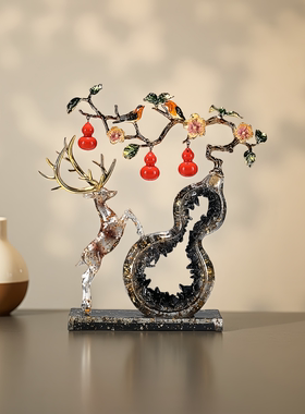 2025新款新中式水晶福鹿高档招财