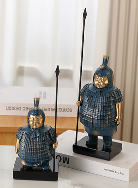 新中式树脂秦兵马俑小人摆件文创纪念品玩具桌面小摆件系列纪念品