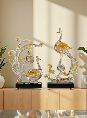 客厅电视柜开业送礼轻奢高级感高端2025新款凤凰摆件吉祥物工艺品