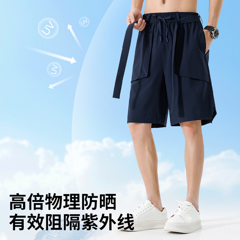JR真维斯男装 2025夏季新款 宽松薄款休闲户外男款都市抗皱短裤