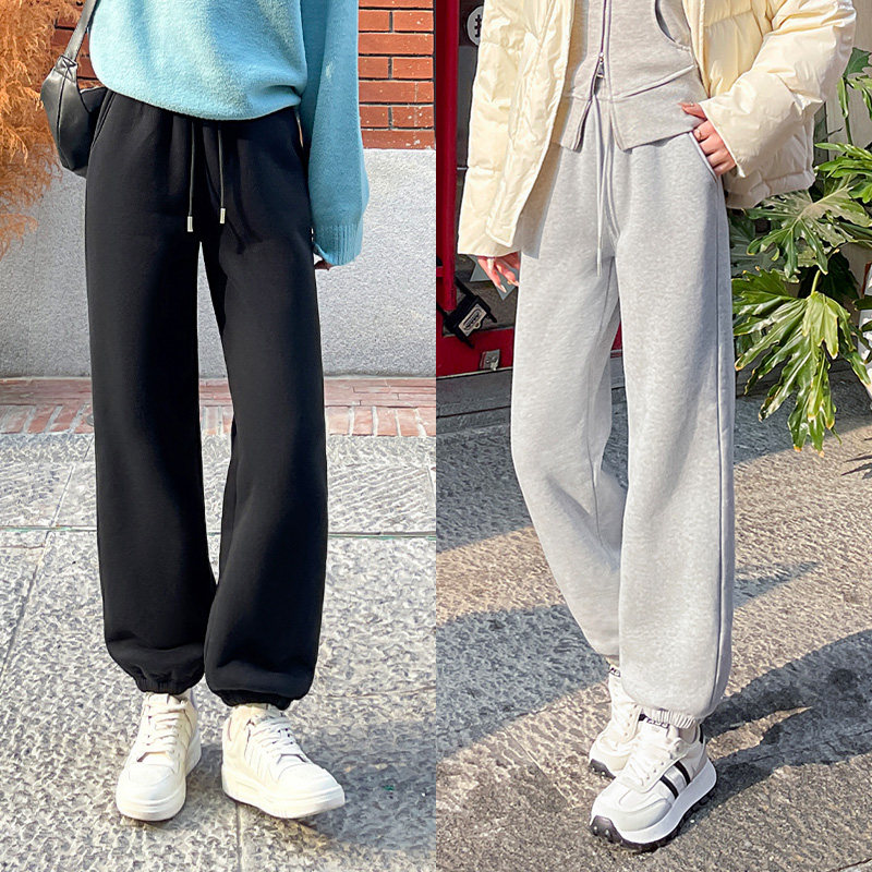 NOW真维斯羊羔绒束脚卫裤女2026新款冬季加绒加厚保暖运动休闲裤,淘宝优惠券,粉丝福利购,淘宝优惠卷